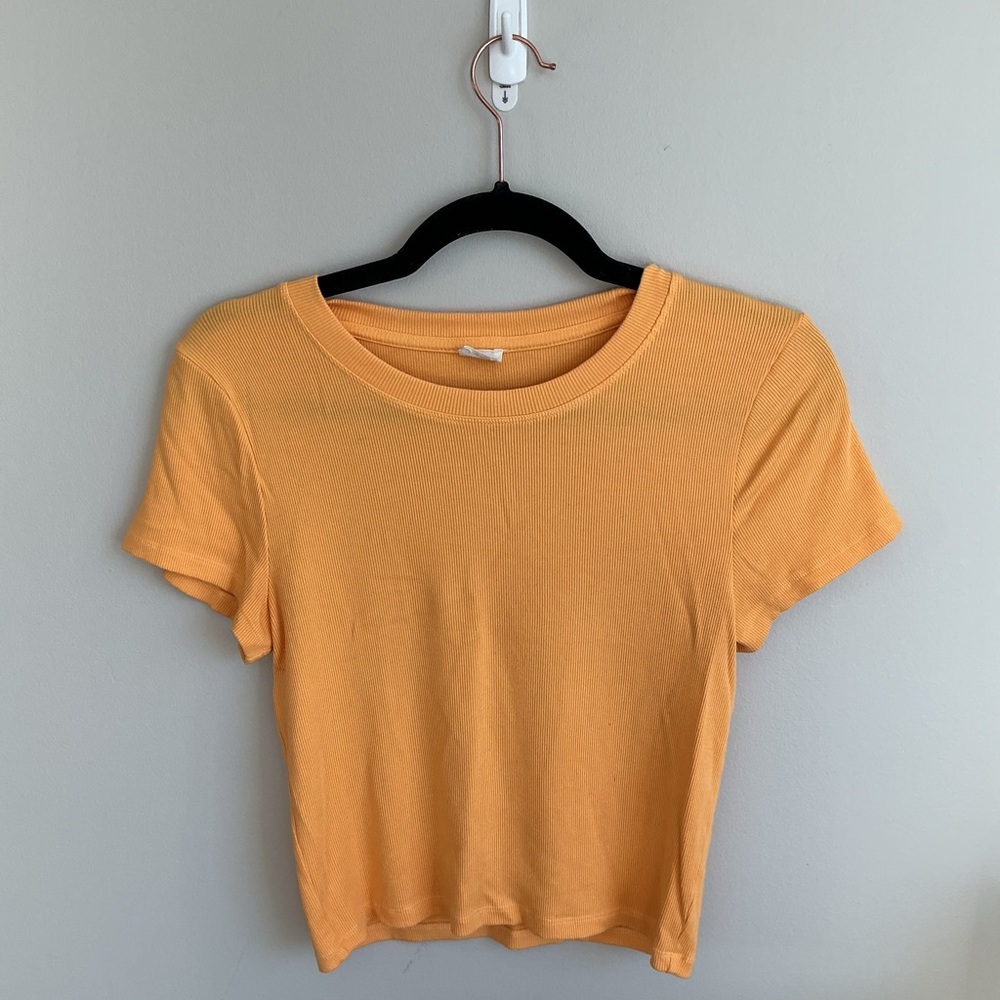 Wilfred Free Short-Sleeve Ribbed Orange Tee